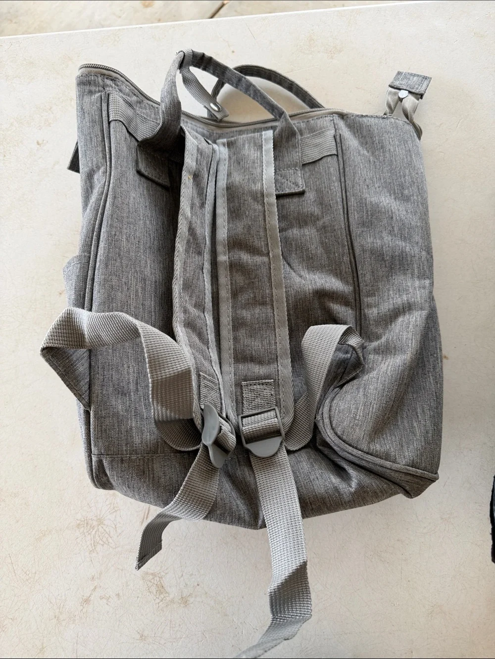 Enfamil Wonder Gray Convertible Baby Insulated Diaper Backpack Tote
